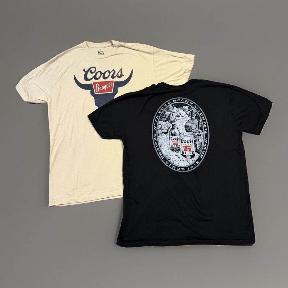 Bulk Mens Coors Shirts Beer Banquet Vintage Design Shirts Extra Large 2 Shirts